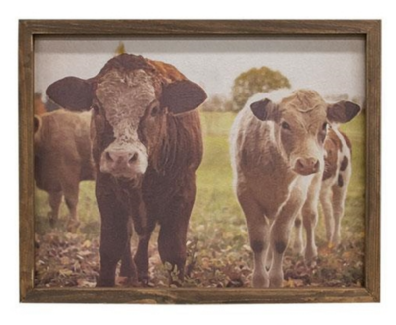 20&quot;x 16&quot; Pasture Cow Print Wall Decor 