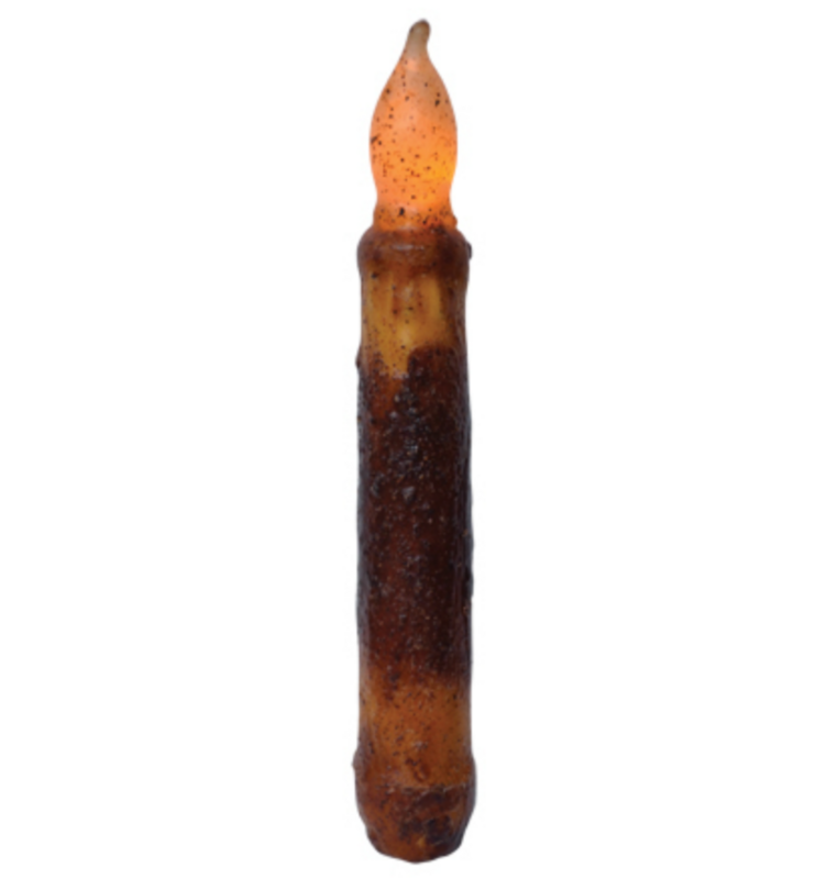 6&quot; Burnt Mustard LED Taper Candle