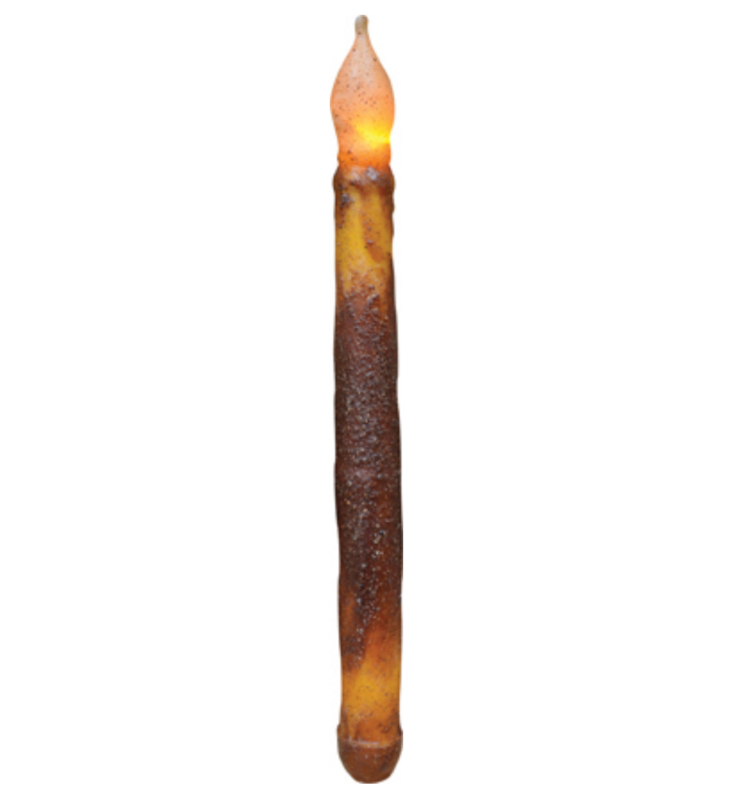 11&quot; Burnt Mustard LED Taper Candle