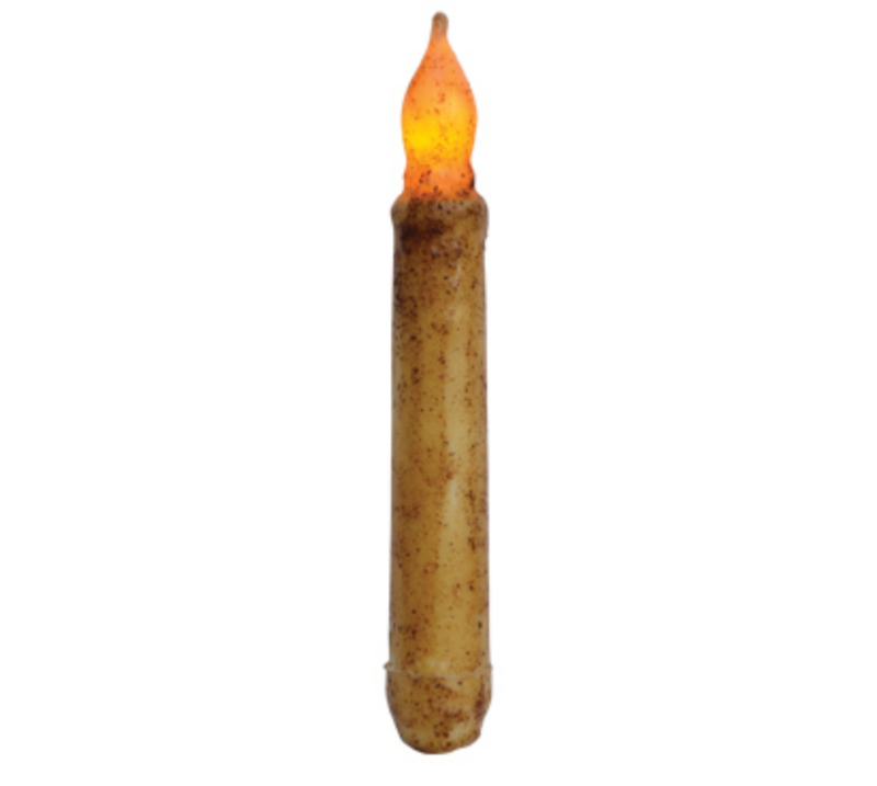 6&quot; Burnt Ivory TIMER Taper Candle