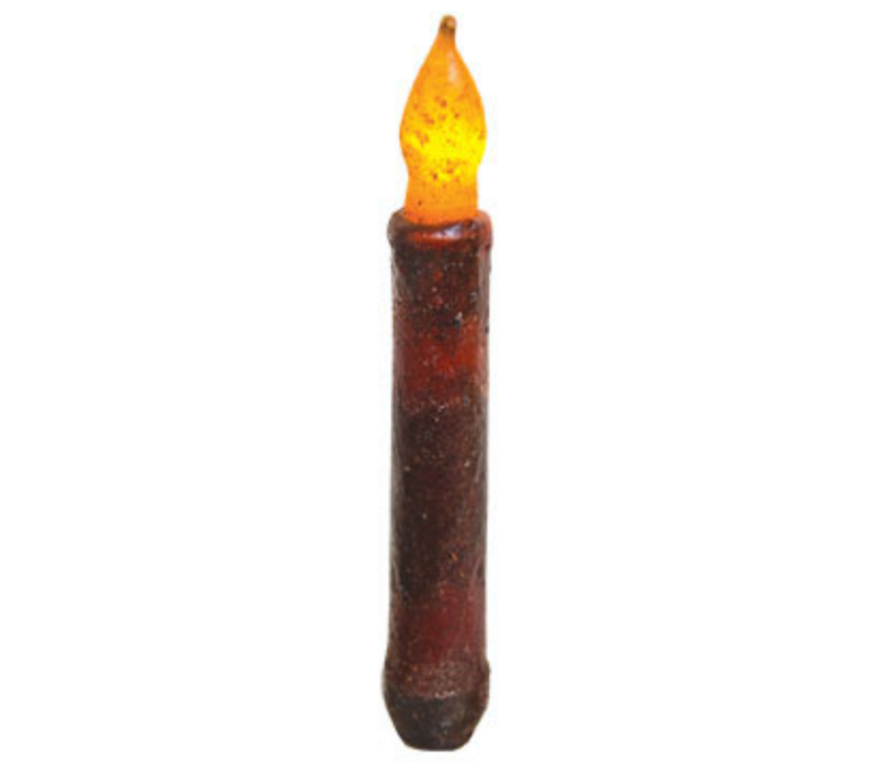 6&quot; Burnt Burgundy TIMER Taper Candle