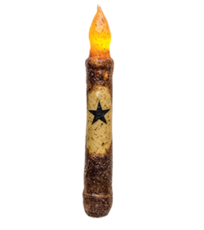 6&quot; Burnt Mustard Star TIMER Taper Candle