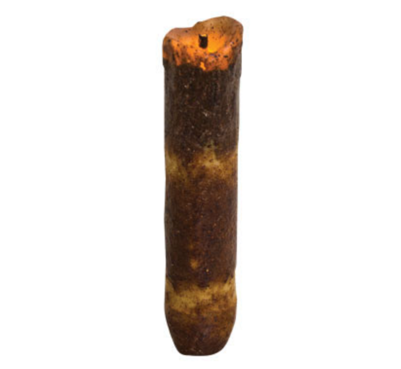 4&quot; Burnt Mustard Drip TIMER Taper Candle