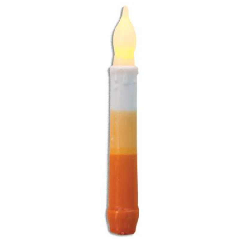 6-1/2&quot; Candy Corn LED Taper Candle