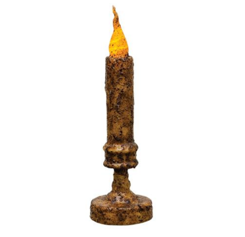 8&quot; Burnt Mustard TIMER Taper Candle Stick Decor