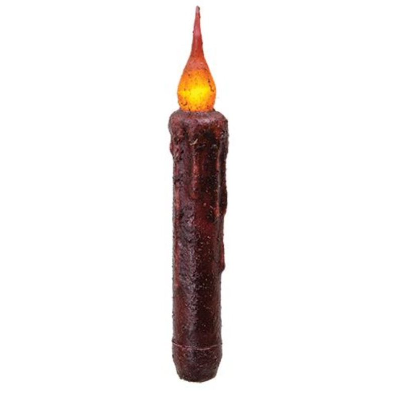6&quot; Burgundy Twisting Flicker TIMER Taper Candle