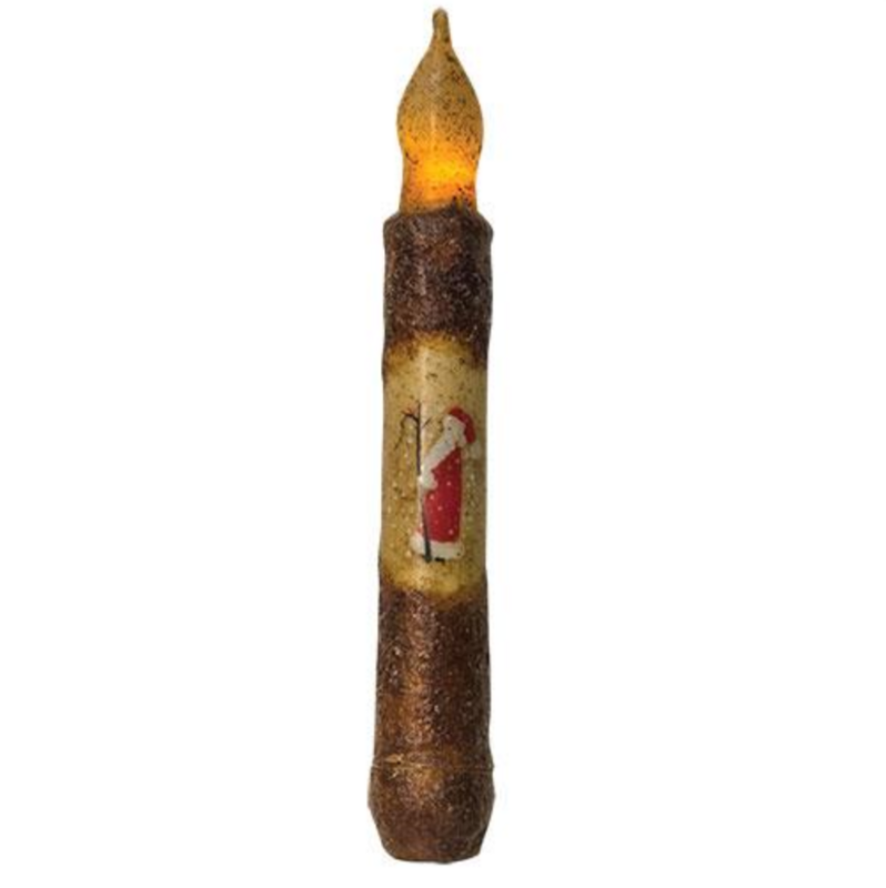 6&quot; Burnt Mustard Santa TIMER Taper Candle