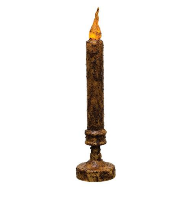 10&quot; Burnt Mustard TIMER Taper Candle Stick Decor