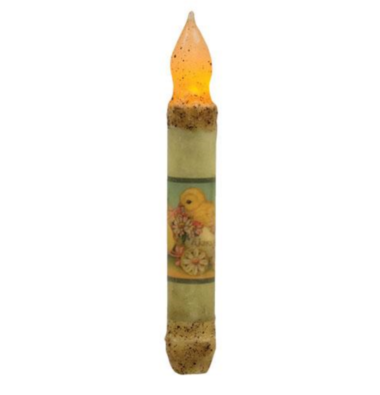 6&quot; Burnt Ivory Joyful Easter TIMER Taper Candle