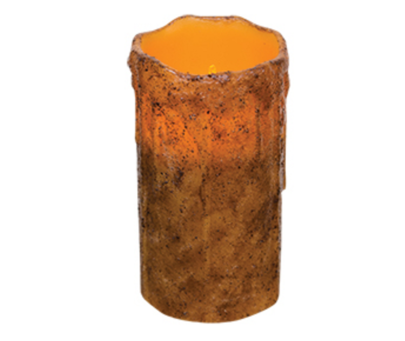 6&quot; Burnt Mustard TIMER Pillar Candle