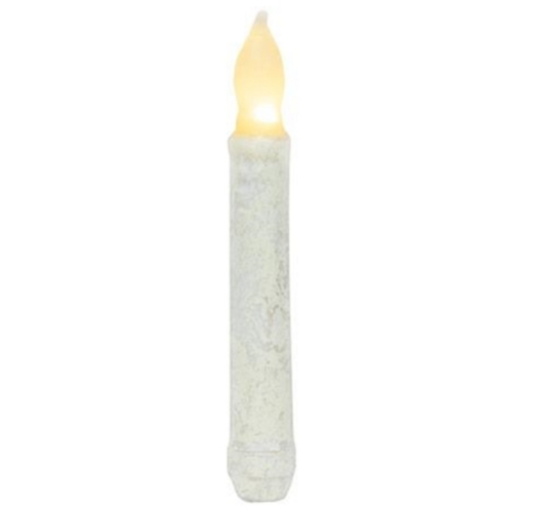 6&quot; Rustic White TIMER Taper Candle