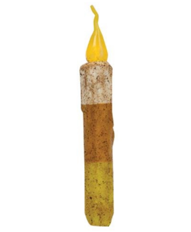 6&quot; Candy Corn TIMER Taper Candle