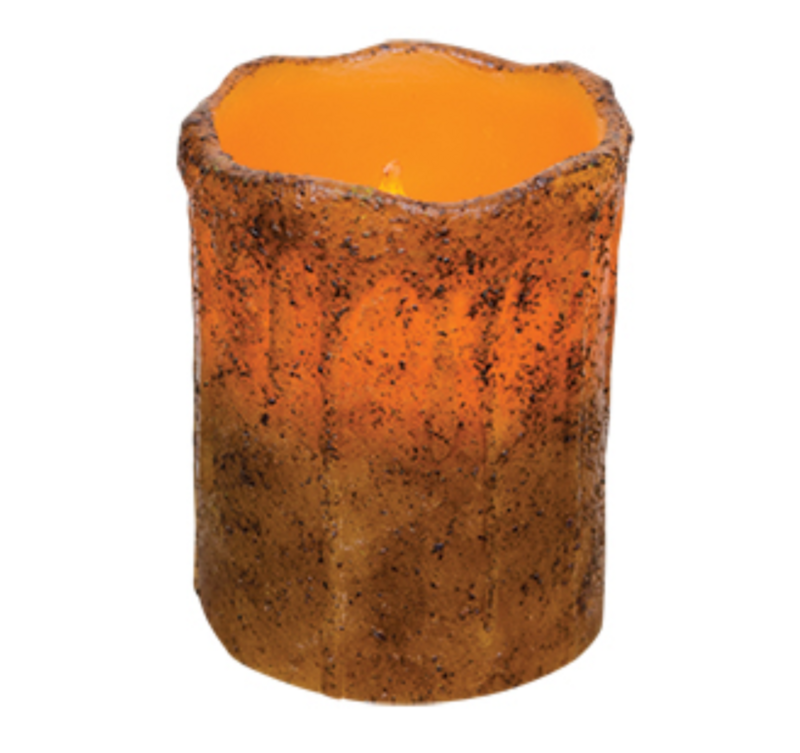 4&quot; Burnt Mustard TIMER Pillar Candle