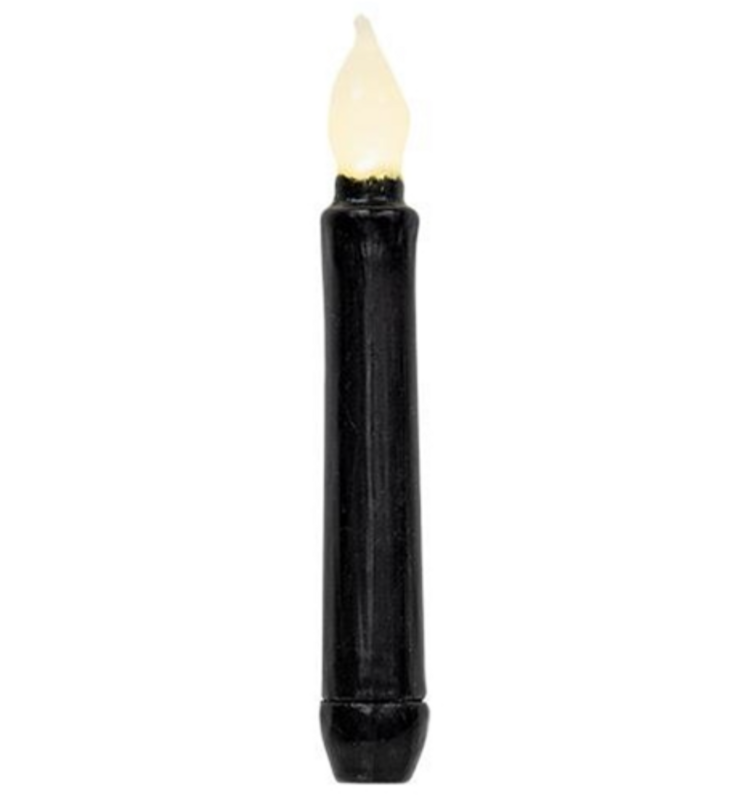 6&quot; Gloss Black TIMER Taper Candle