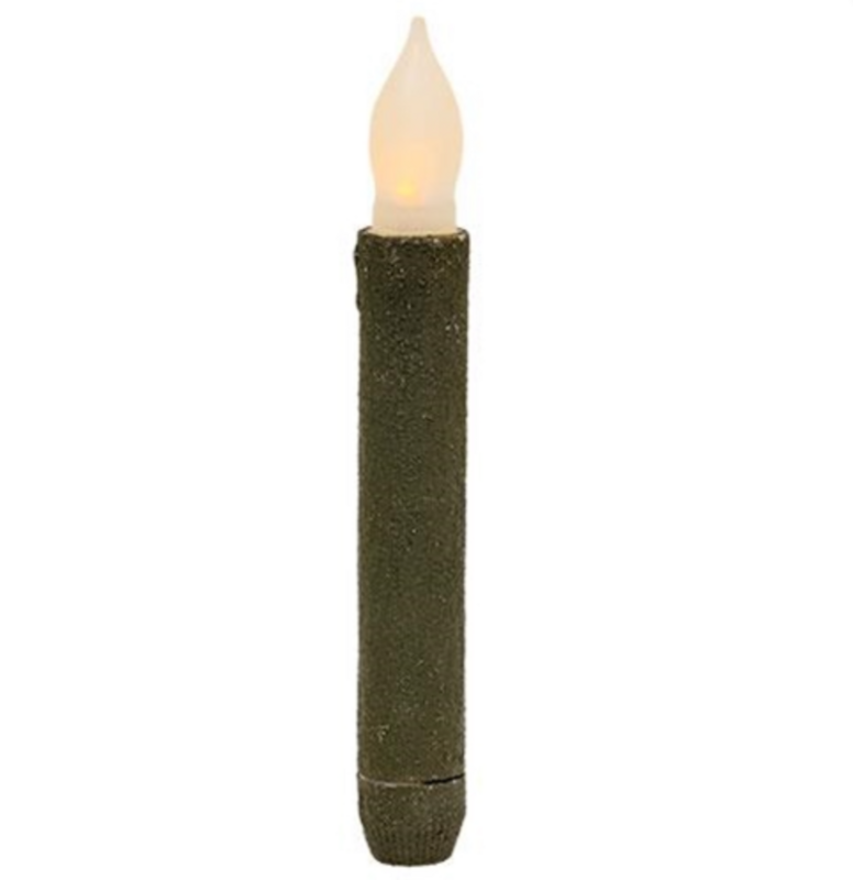6&quot; Textured Green TIMER Taper Candle