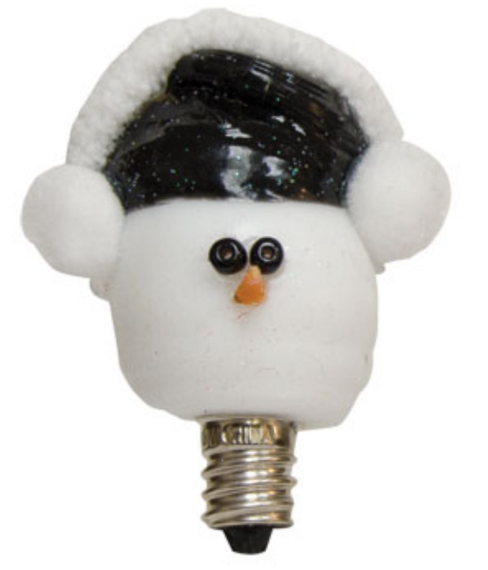 Snowman EarMuff Silicone Dipped Light Bulb Decorative