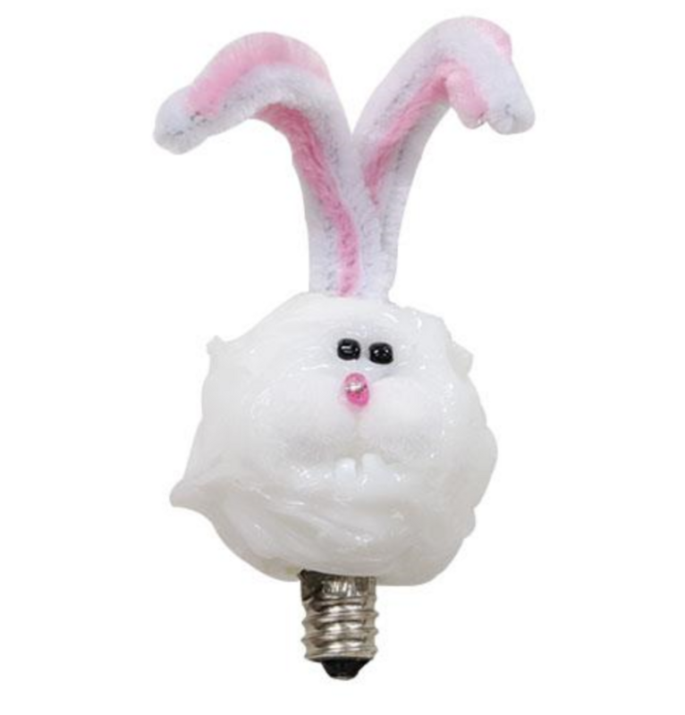 White Bunny Silicone Dipped Light Bulb Decorative