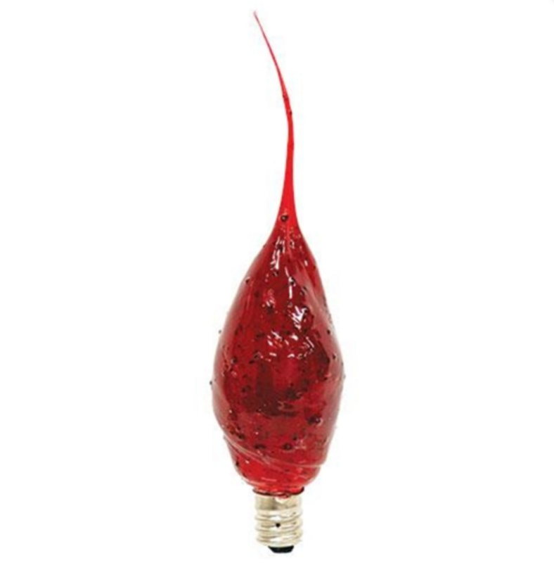 Small Red Ruby Flickering Silicone Light Bulb Decorative