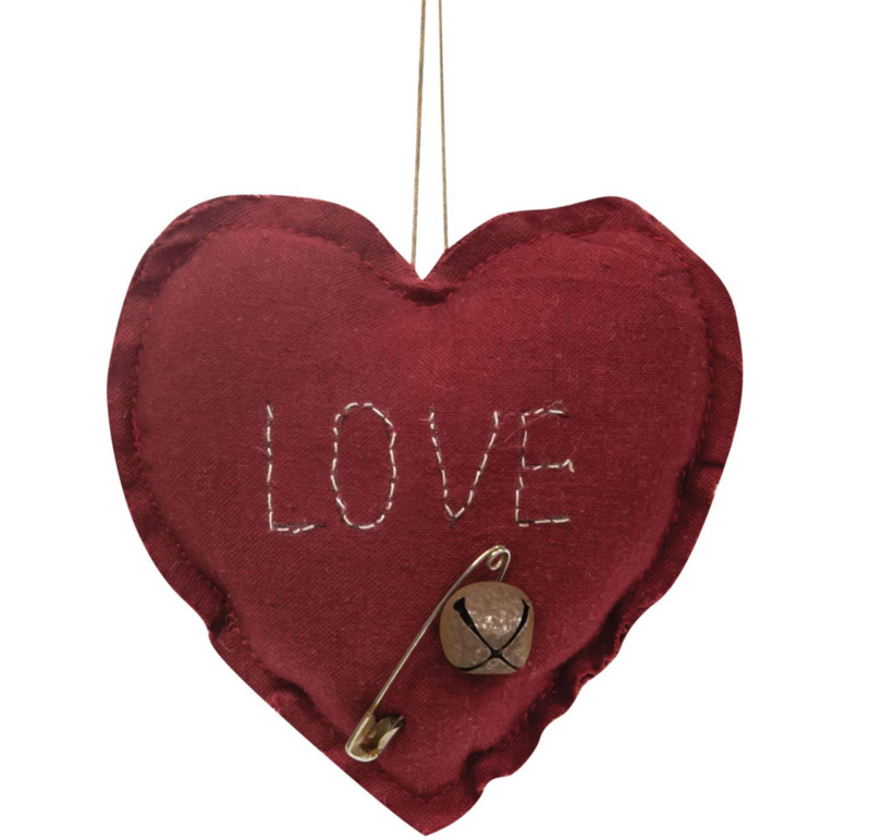 Love Heart Pillow Primitive