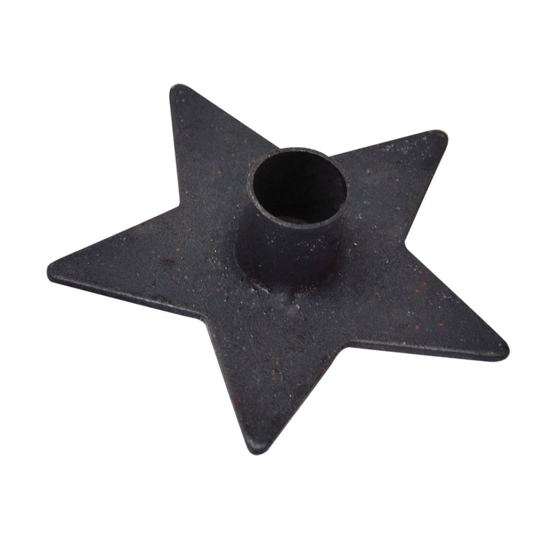 Iron Star Taper Candle Holder