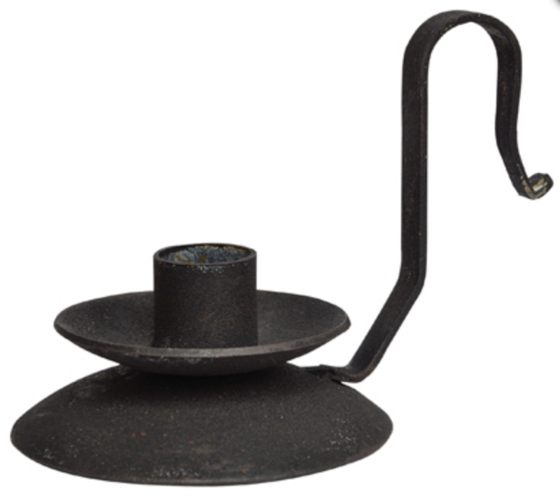 Heavy Black Iron Taper Candle Holder