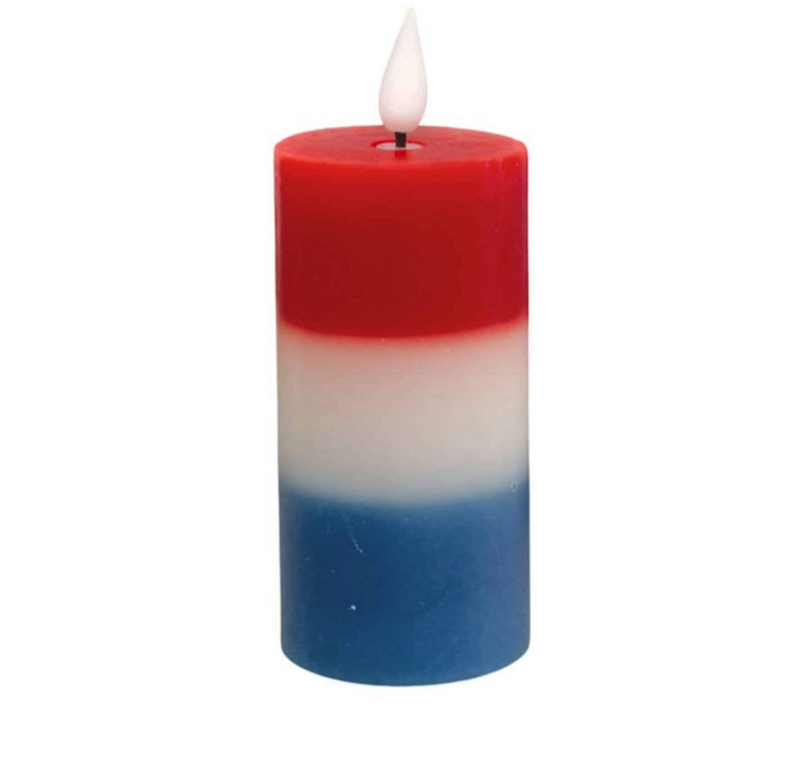 2&quot;x4&quot; Americana Patriotic LED TIMER Battery Operated Pillar Candle