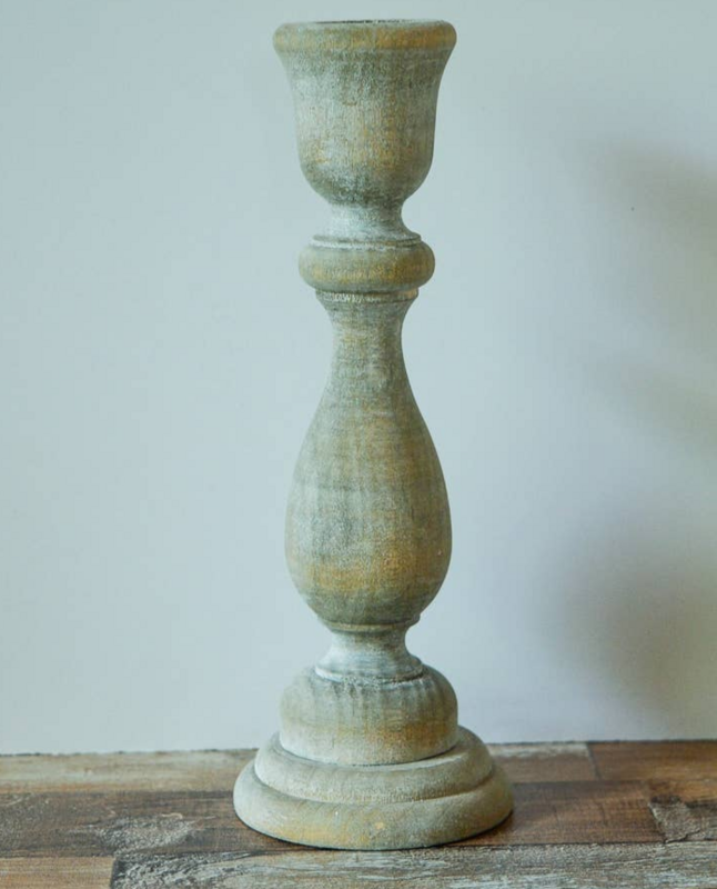 6-3/4&quot; Graywash Taper Candle Holder