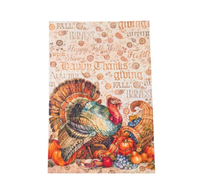 Thanksgiving Turkey Kitchen Tea Towel 18&quot; x 28&quot;