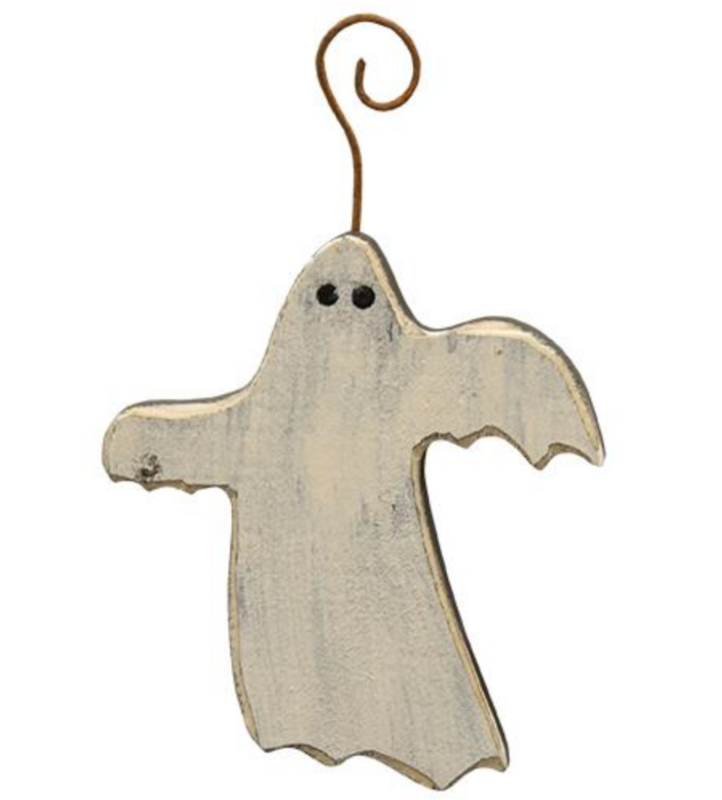 Wooden Primitive Ghost Ornament Decor Accent