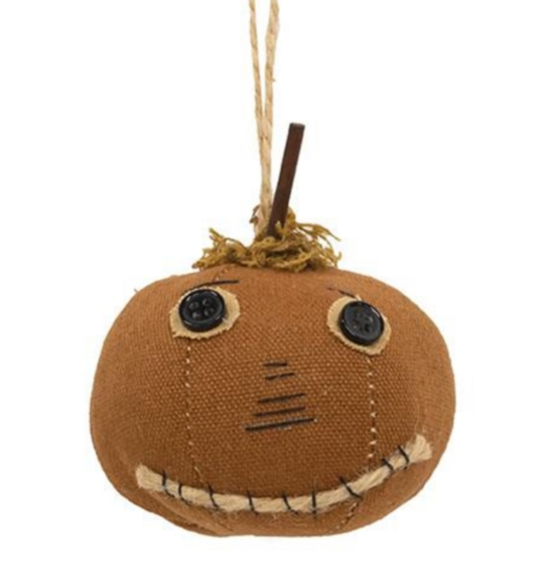 Stuffed Happy Jack Face Ornament Decor Accent Halloween