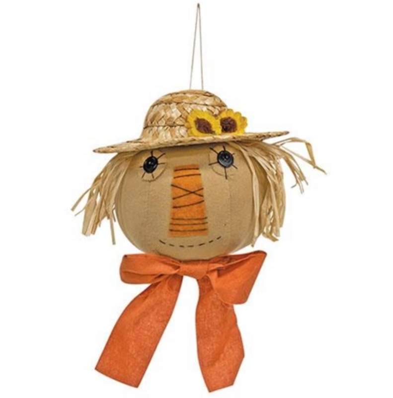 Scarecrow Head Ornament Decor Accent