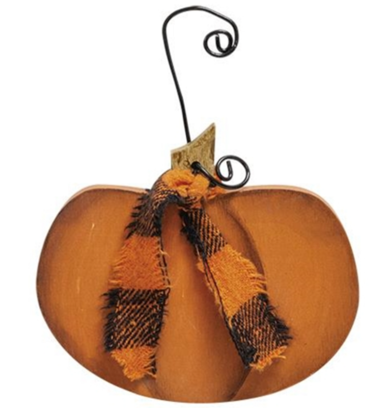 Short Wooden Pumpkin Ornament Decor Accent