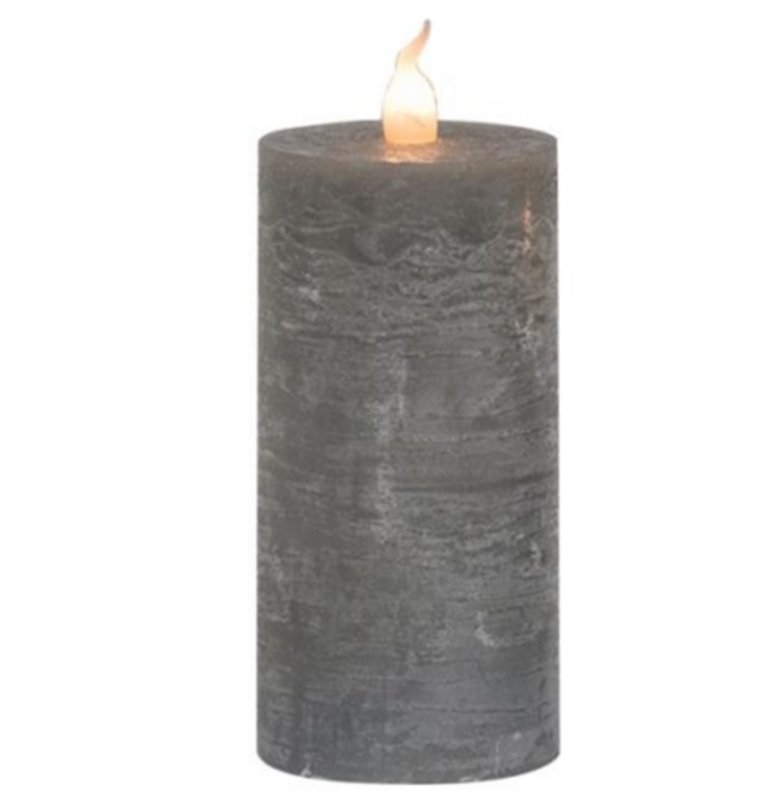 2&quot;x4&quot; Gray Flicker Pillar Candle