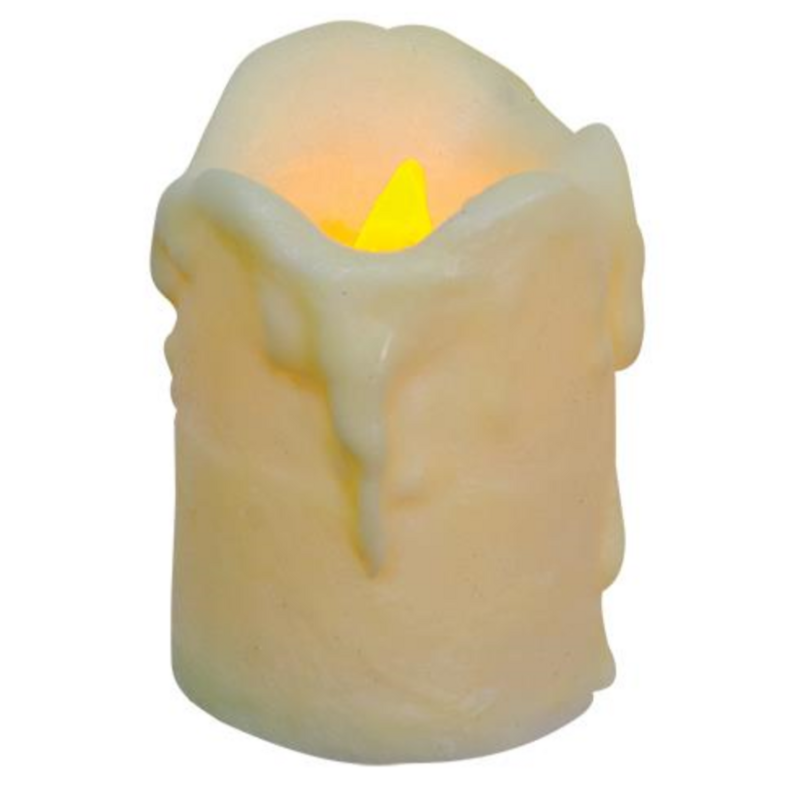 4&quot; Ivory Dripped TIMER Pillar Candle
