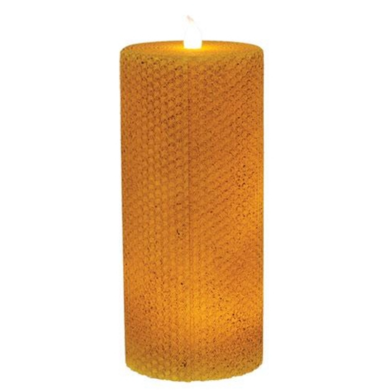 7&quot; Wrapped Honeycomb Pillar Candle