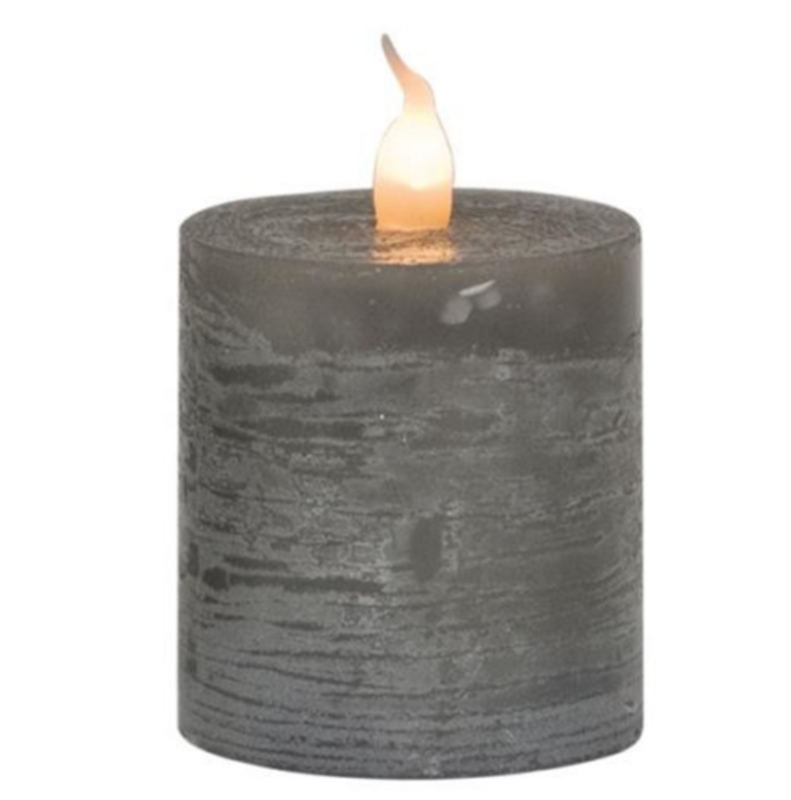 2&quot;x2-1/4&quot; Gray Flicker Pillar Candle