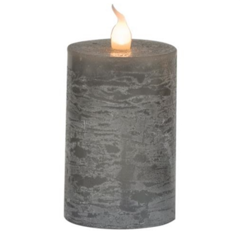 3&quot; Gray Flicker Pillar Candle