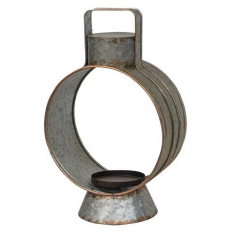 Galvanized Round Metal Lantern