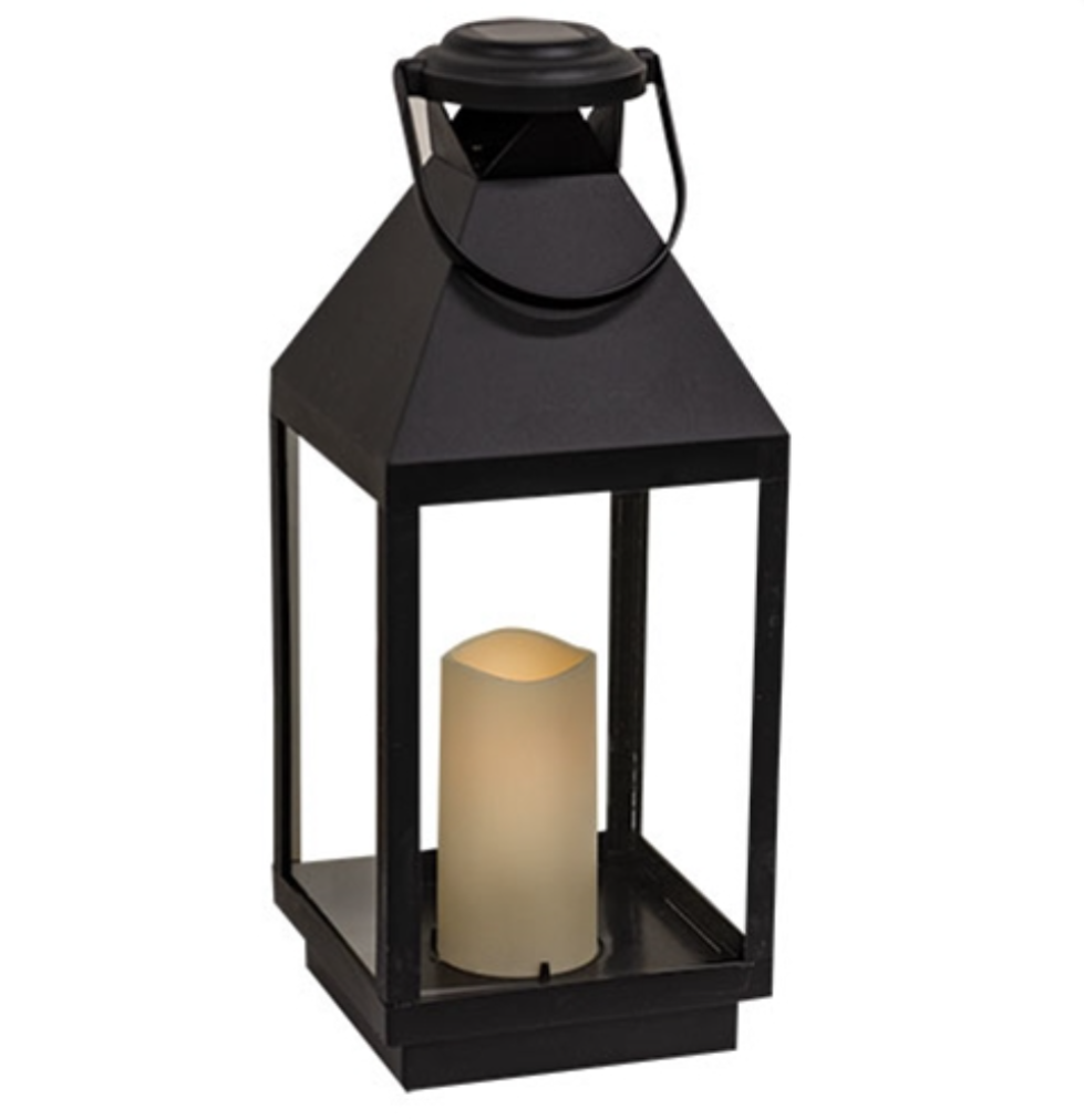 Glass &amp; Metal SOLAR LED Lantern