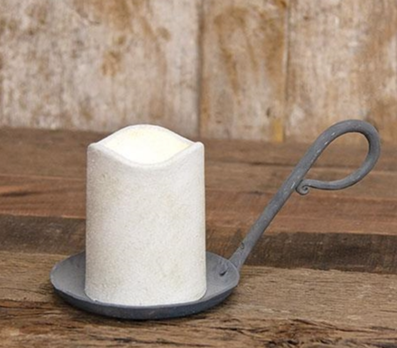 Antiqued Gray Jar or Pillar Candle Holder