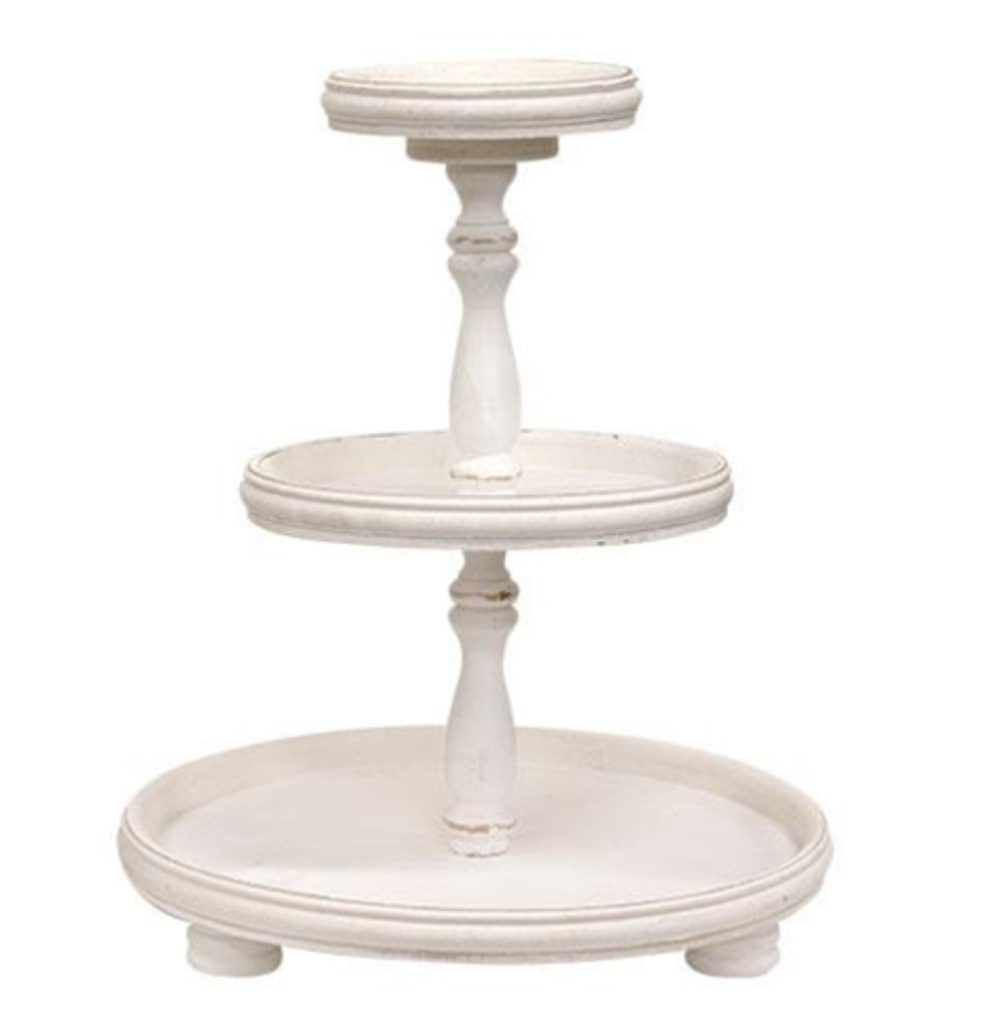 Shabby Chic Wooden Three-Tiered Tray