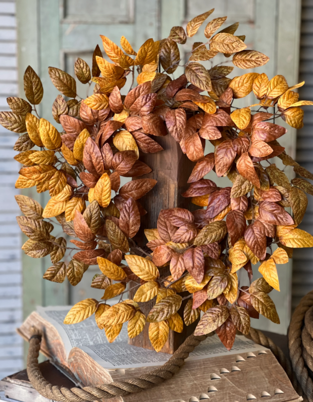 21" First Fall Floral Wreath Decor Accent