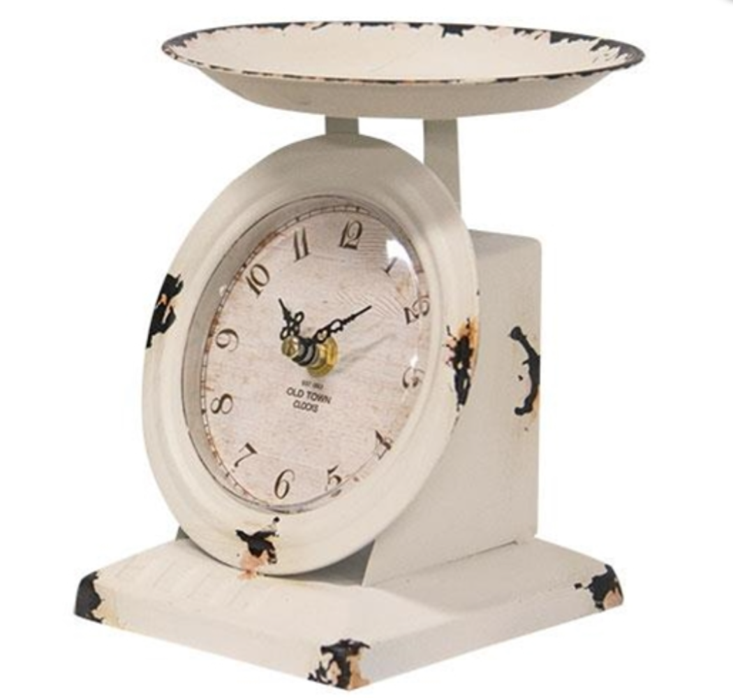 Farmhouse White Old Town Scale Clock