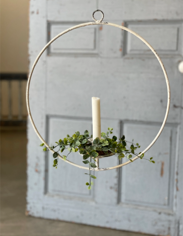 Cream Hanging Halo Taper Candle Holder