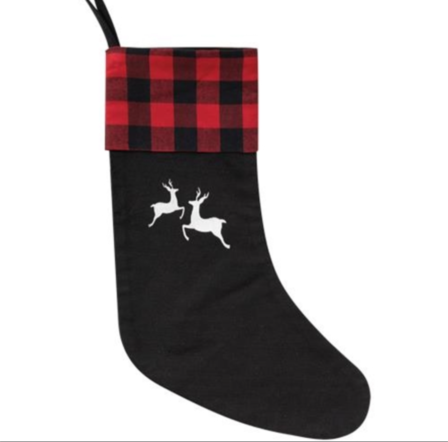 Red Buffalo Check Reindeer Stocking