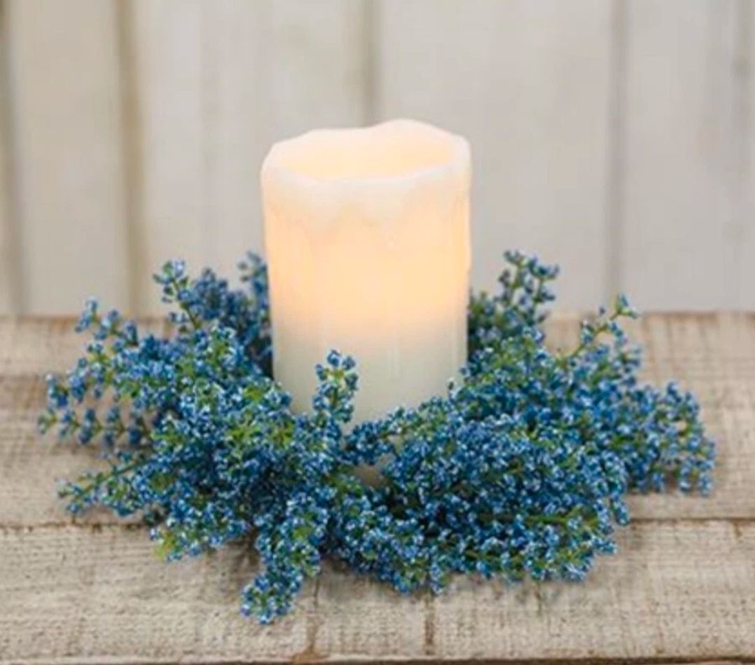 3-1/2&quot; Bursting Astilbe Candle Ring, Sky Blue
