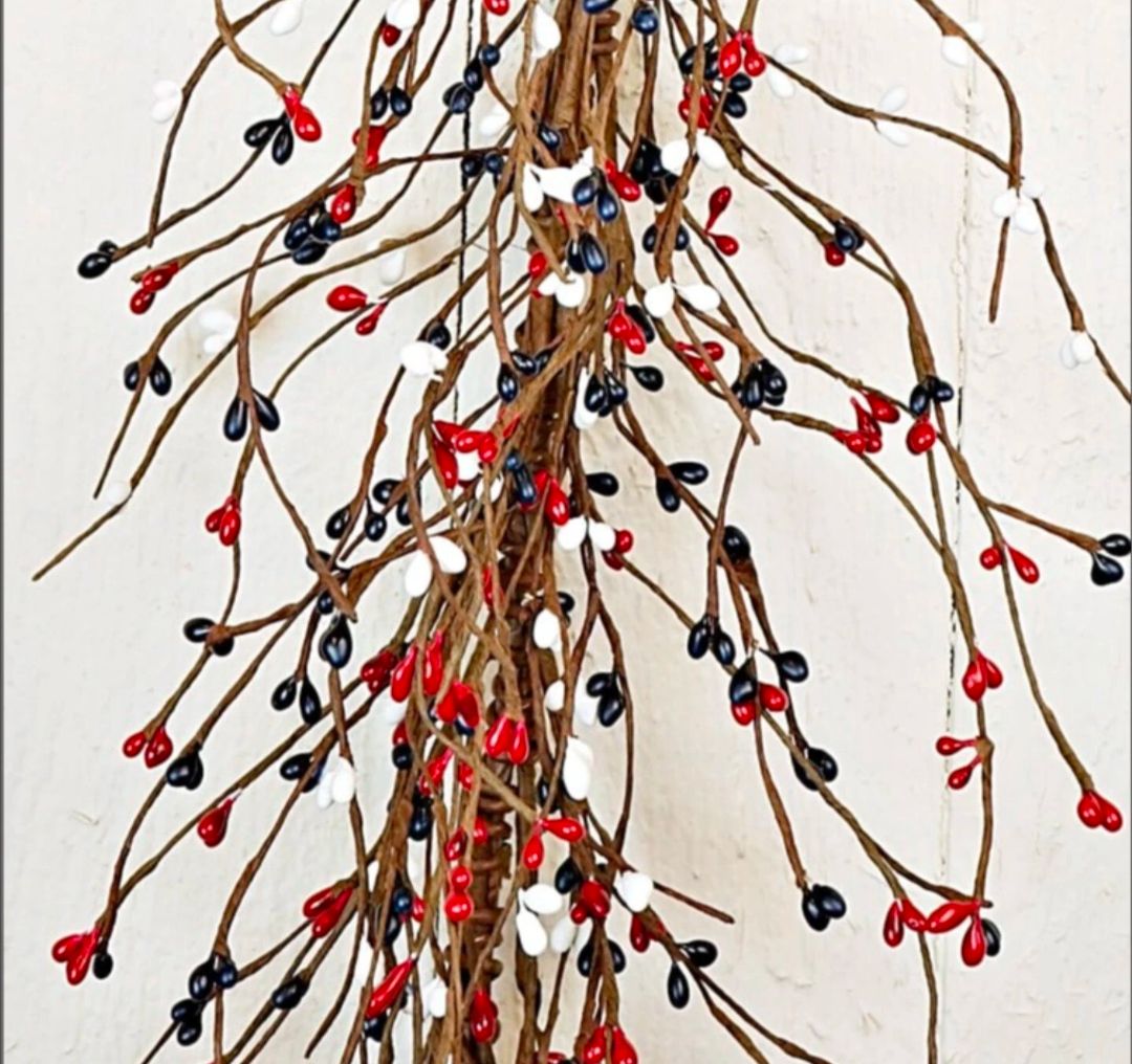 48&quot; Burgundy Ivory Navy Pipberry Garland