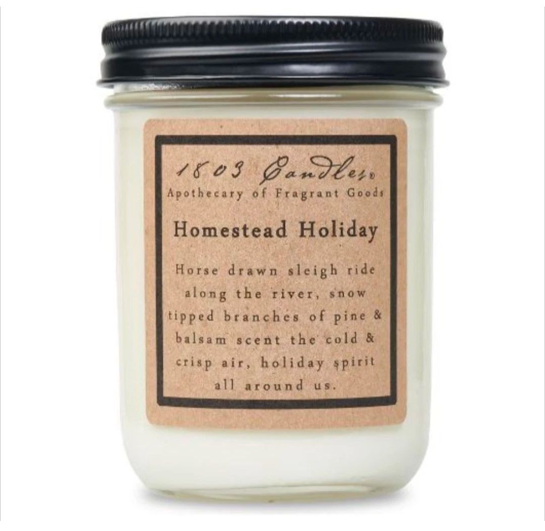 1803 Candles - 14 oz. Jar Soy Candle - Homestead Holiday