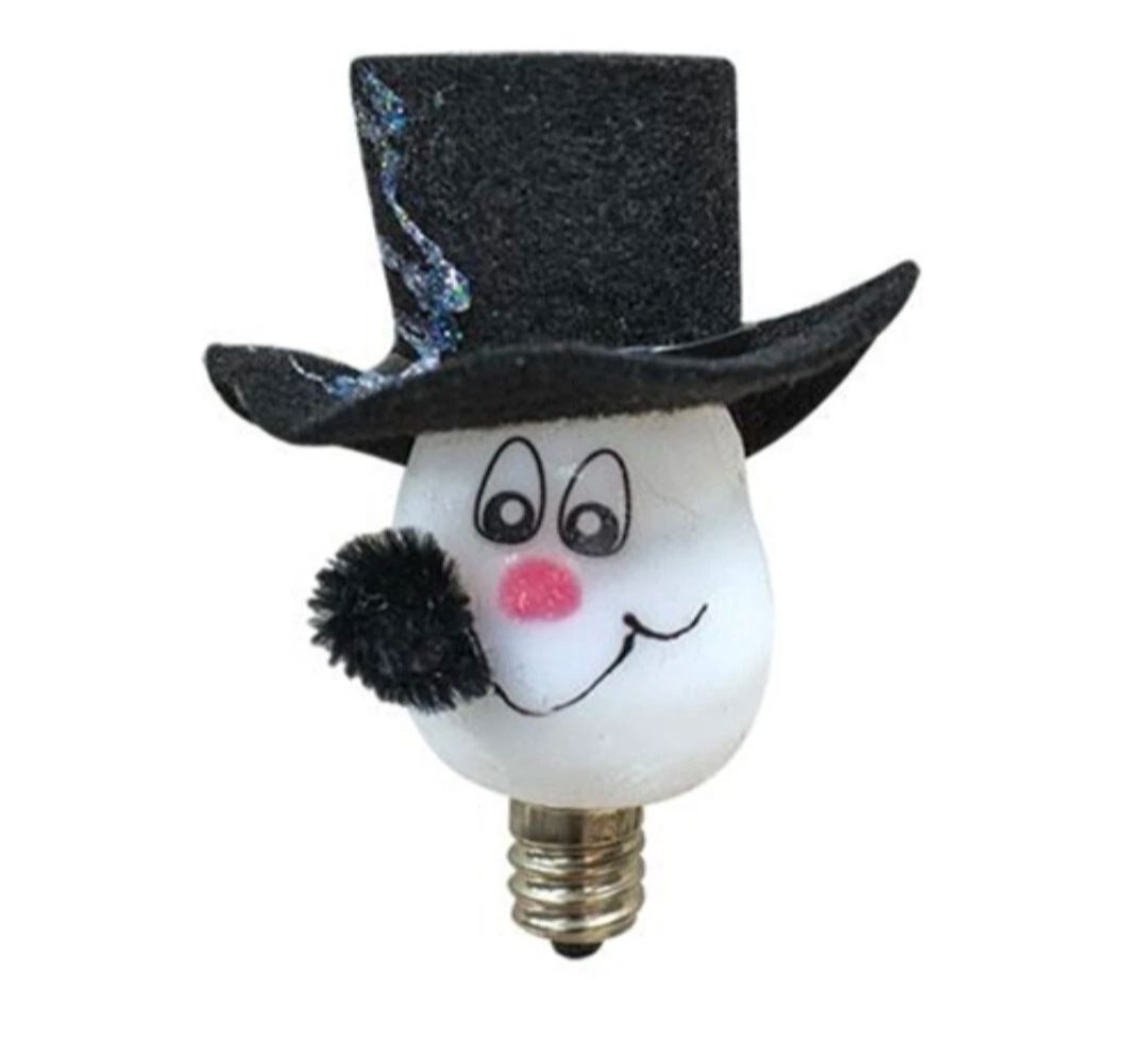 Frosty Snowman w/Pipe Silicone Dipped Bulb Primitive Country
