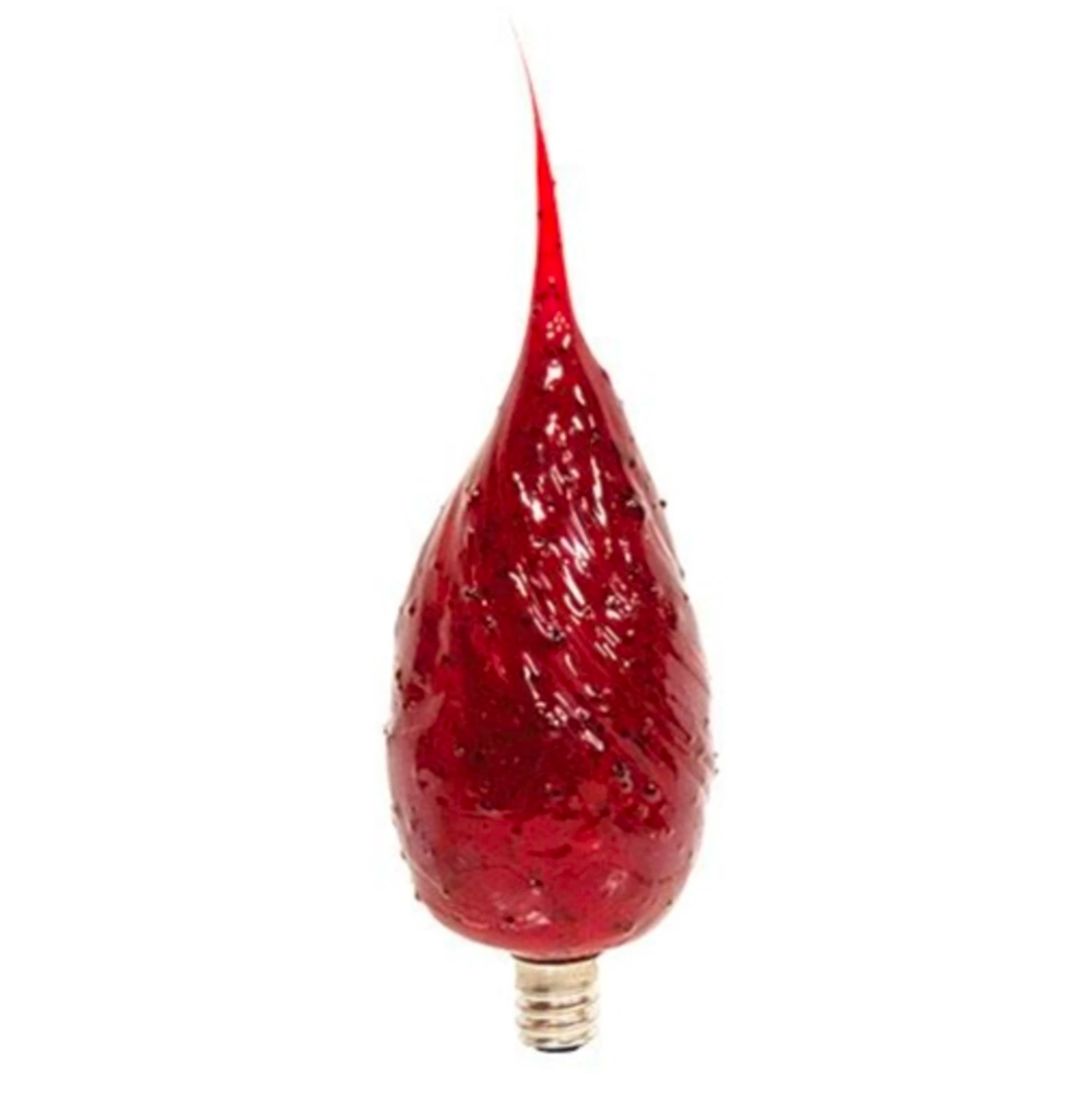 Large Ruby Red Silicone Dipped Flicker Bulb